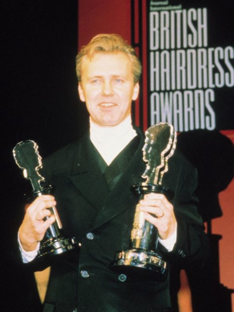 Andrew Collinge winning British Hairdreser of the Year 1993